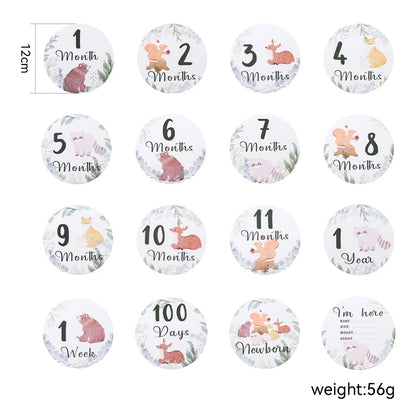 Newborn Baby Growth Milestones 0-12 Months Paper Card