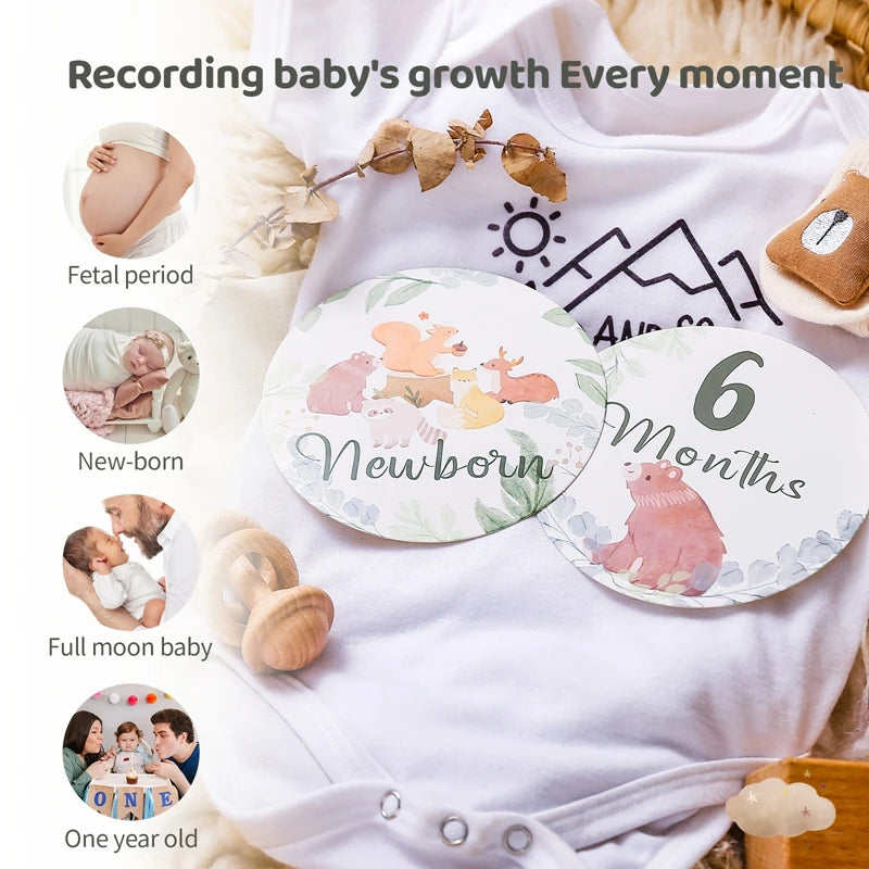 Newborn Baby Growth Milestones 0-12 Months Paper Card